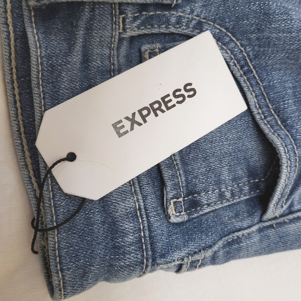 NWT Express Mid Rise Medium Wash Bootcut Stretch Classic Jeans 12 - Picture 7 of 11